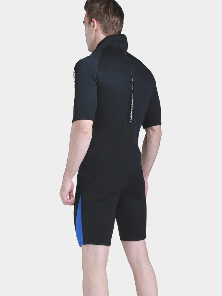 FunDivers Men Short Sleeve 3MM Wetsuit Zipper